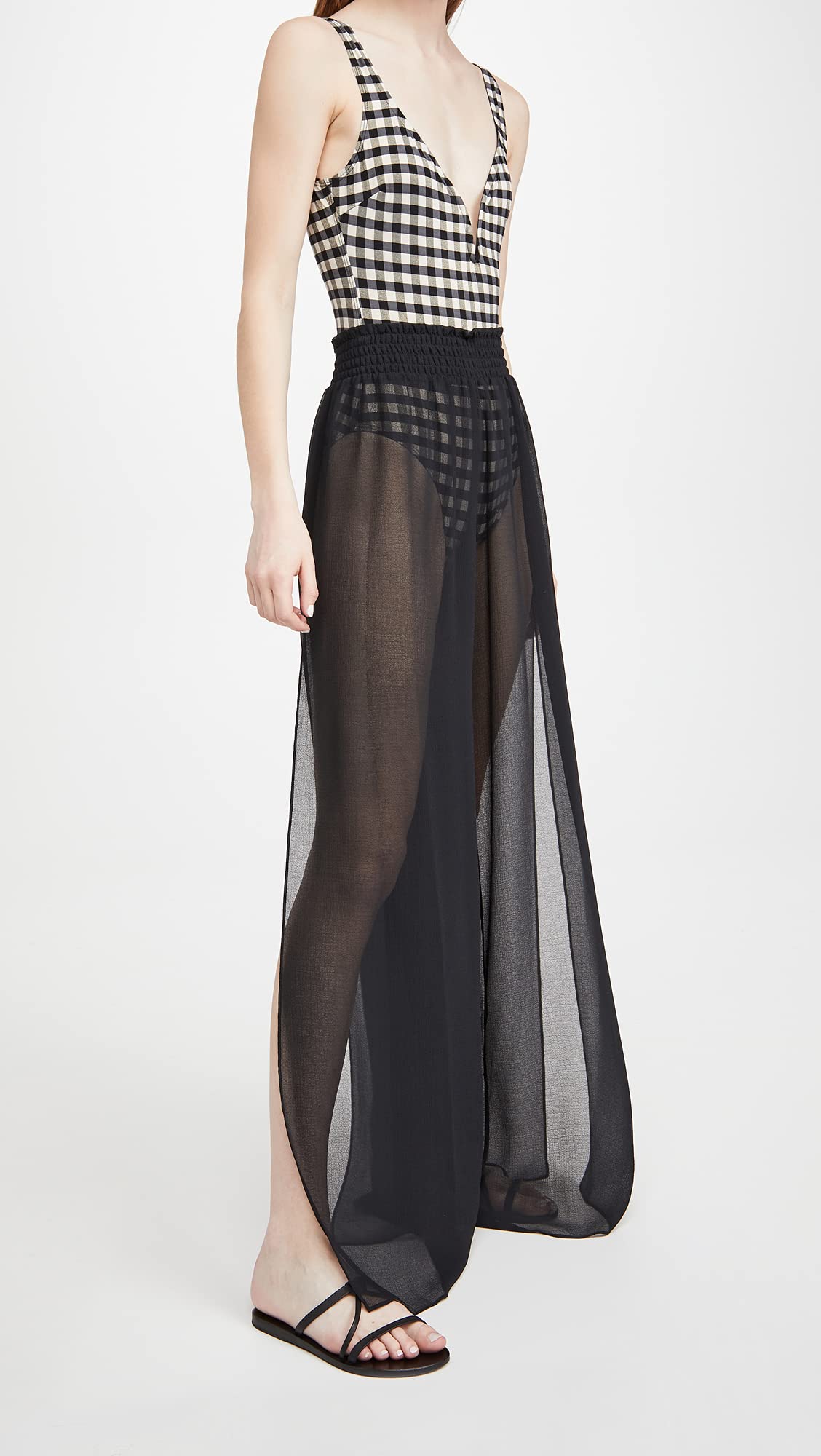 Ramy Brook Women's Textured Athena Side Slit Pants - Elegant High-Waisted Trousers for Work & Evening Outfits | Office Wear & Night Out Fashion