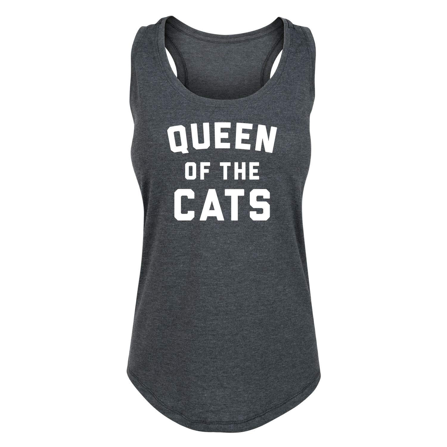 Queen of The Cats Women's Racerback Tank Top - Soft & Comfortable Workout Shirt for Yoga, Running & Gym - Cute Cat Lover Apparel