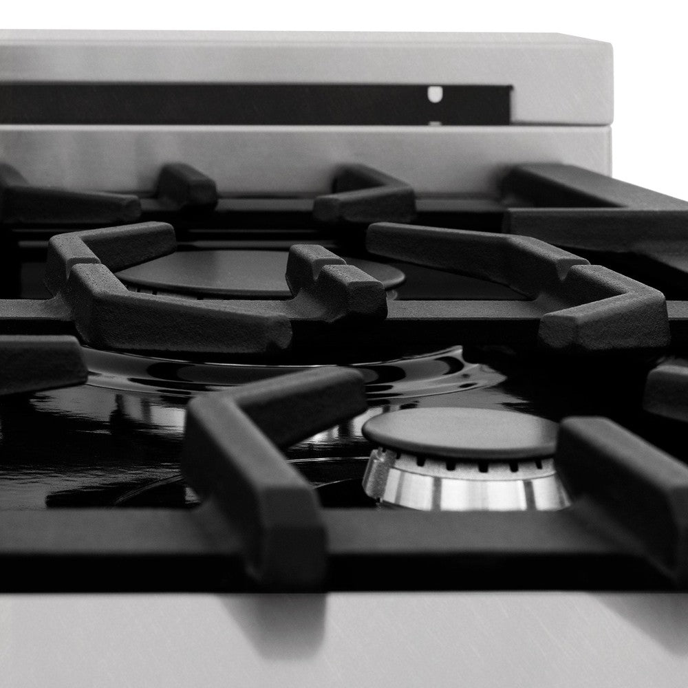 ZLINE 36 Inch 4.6 Cu Ft Dual Fuel Range - 6 Burner Gas Cooktop & Electric Convection Oven in Satin Stainless Steel (RAS SN 36) - Perfect for Modern Kitchens & Professional Cooking