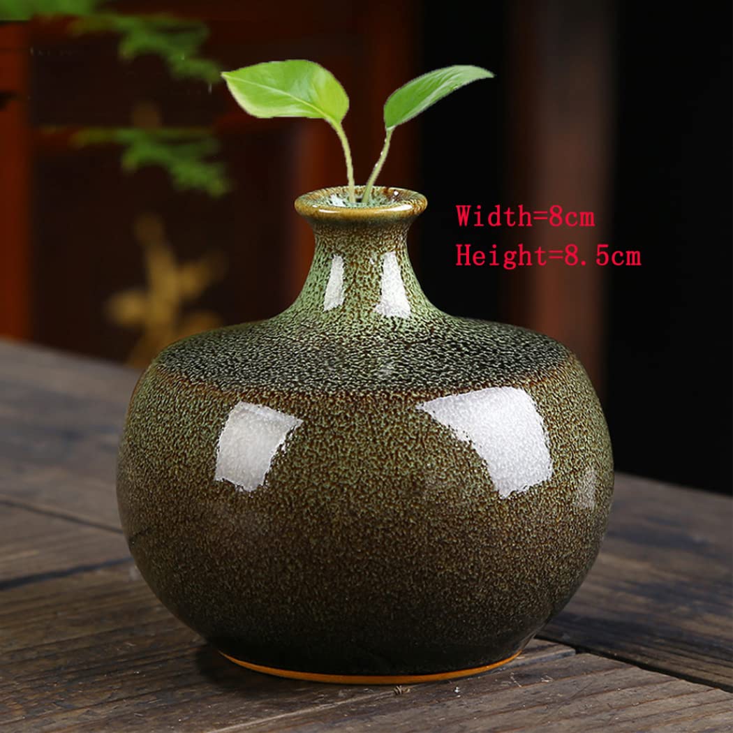 Round Mini Ceramic Flower Vases - Small Desktop Floral Vases for Home & Office Decor, Micro Landscape Display, Unique Gift Idea - Perfect for Centerpieces, Wedding Decor, and Shelf Displays