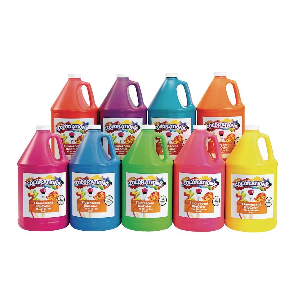 BioColor FGBIOOR Fluorescent Orange Paint - 1 Gallon | High-Visibility Safety & Artistic Projects for Walls, Signs & DIY Crafts