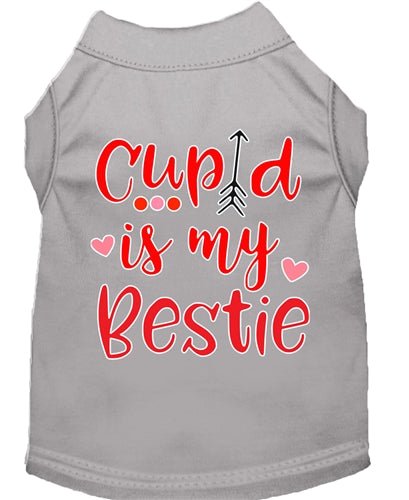 Cupid is My Bestie Screen Print Dog T-Shirt - Multiple Colors for Valentine's Day, Pet Costume Party & Dog Lover Gifts