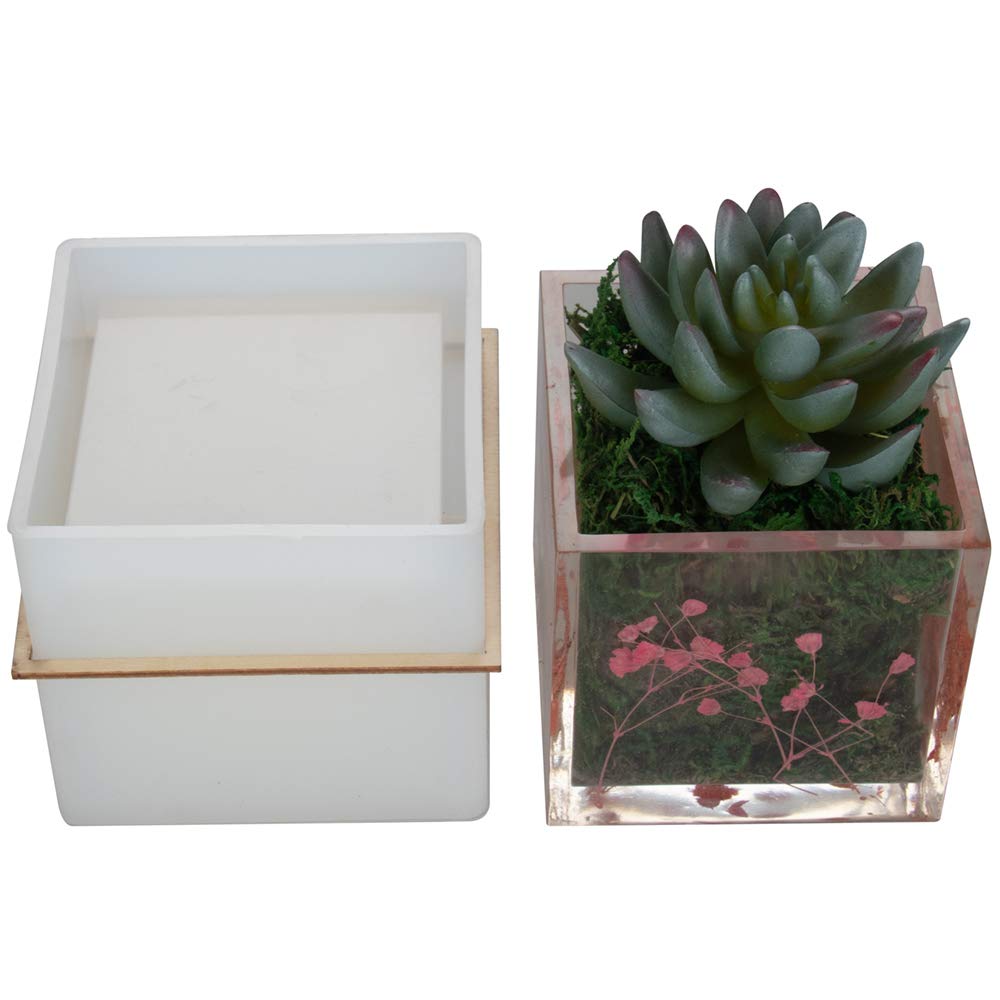 Large Square Resin Planter Molds - DIY Cube Silicone Molds for Flower Pots, Pen Holders & Home Decor - Perfect for Crafting, Wedding Centerpieces & Office Organization