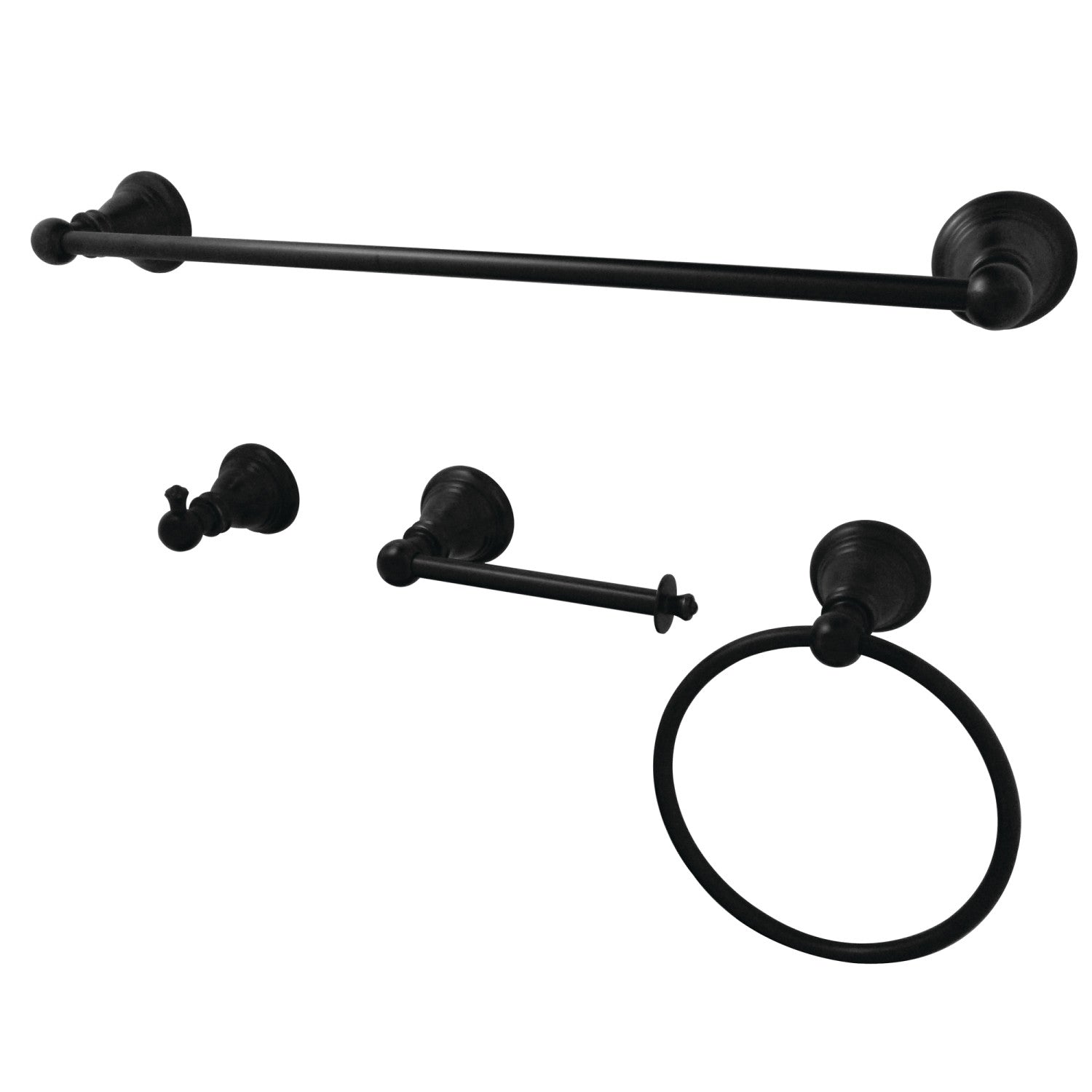 American Classic BAHK192478MB 4-Piece 18-Inch Towel Bar Set - Matte Black Bathroom Hardware for Modern Homes | Perfect for Bathrooms, Powder Rooms & Spa Retreats