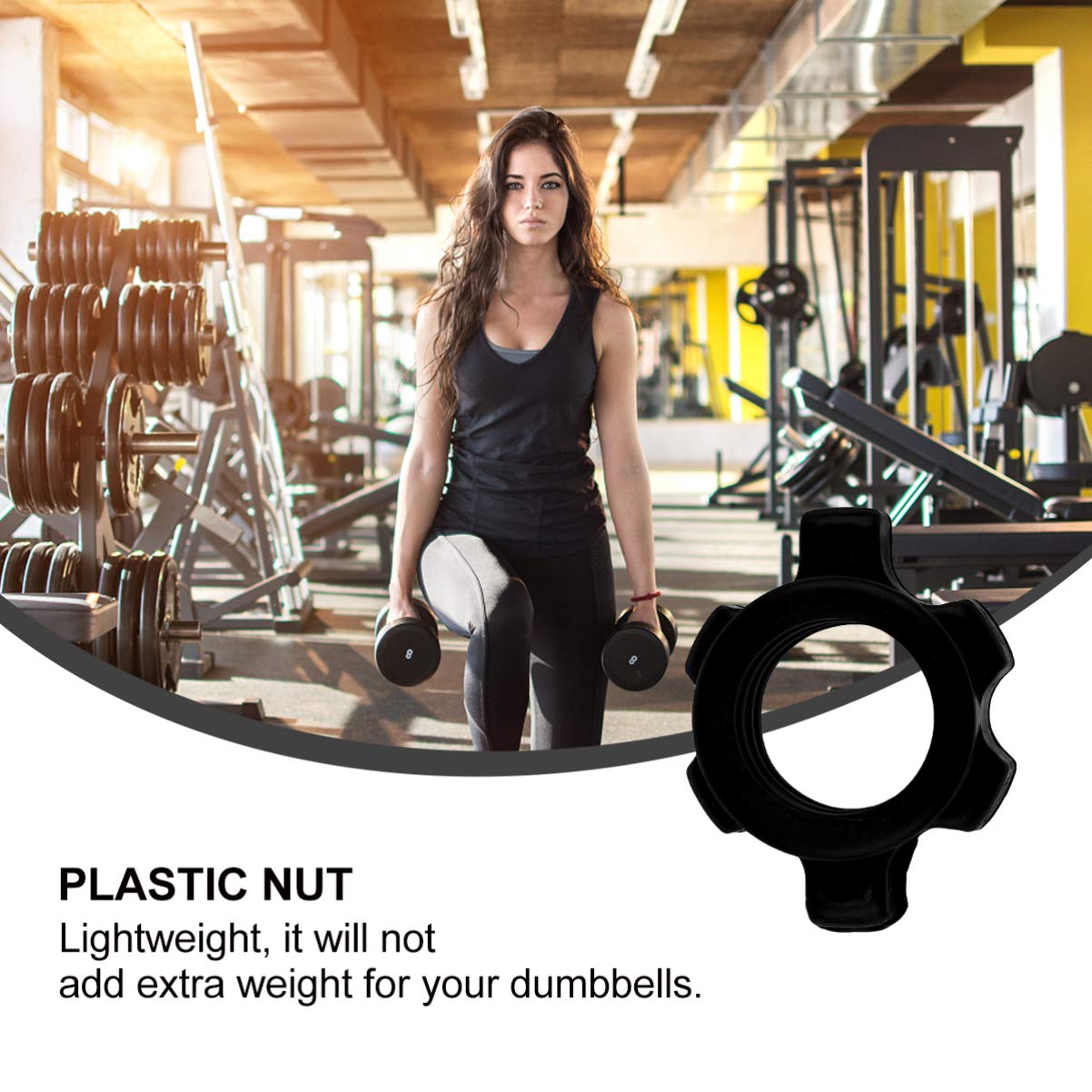 VOSAREA 4-Piece Dumbbell Bar Nut Set - Spin Screw Clamp for Weightlifting & Strength Training - Gym Equipment Accessories for Home & Commercial Use