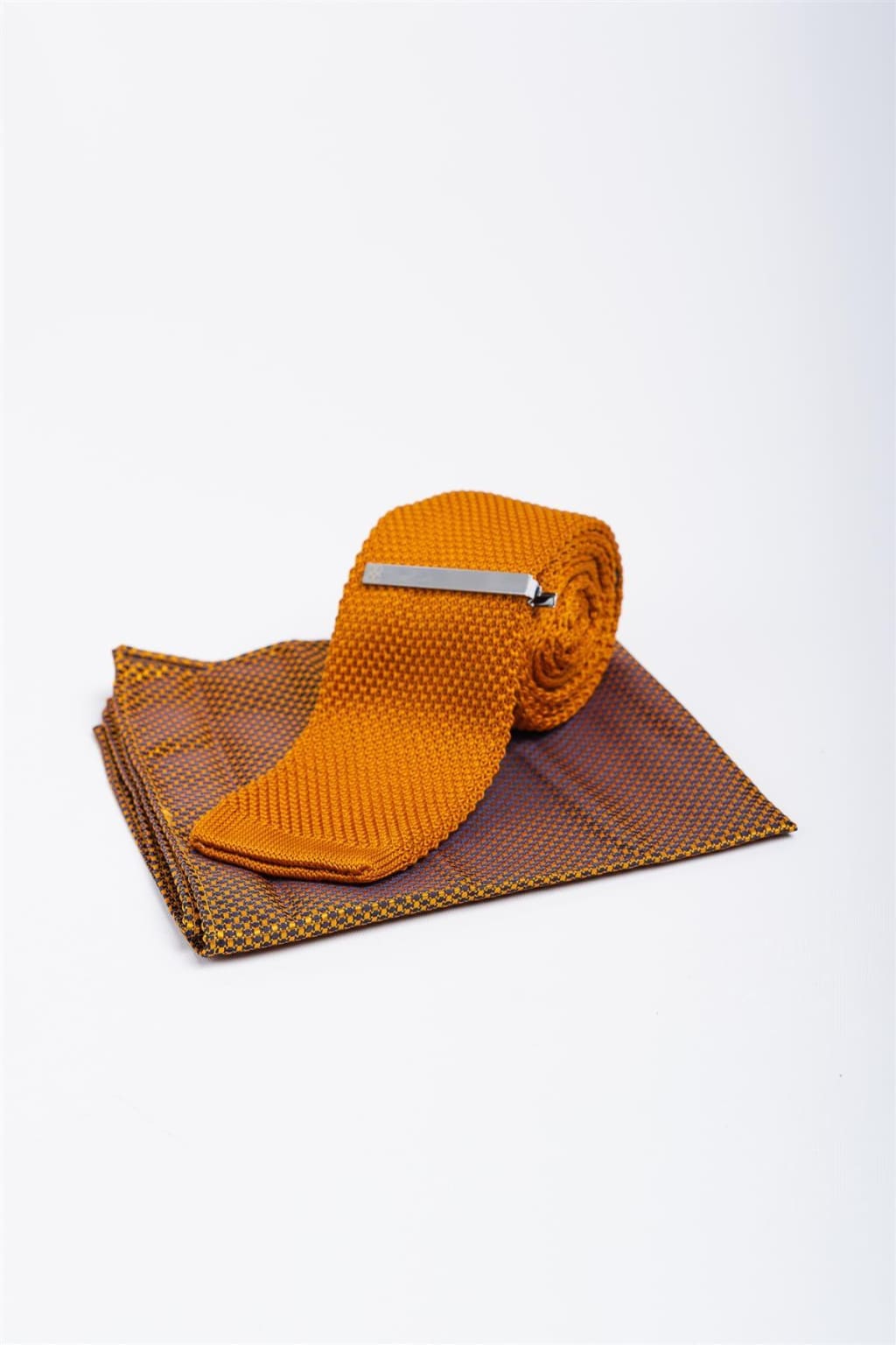 Cavani Men's Knitted Silk Tie and Pocket Square Set - Elegant Formal Accessories for Weddings, Business Meetings & Special Occasions