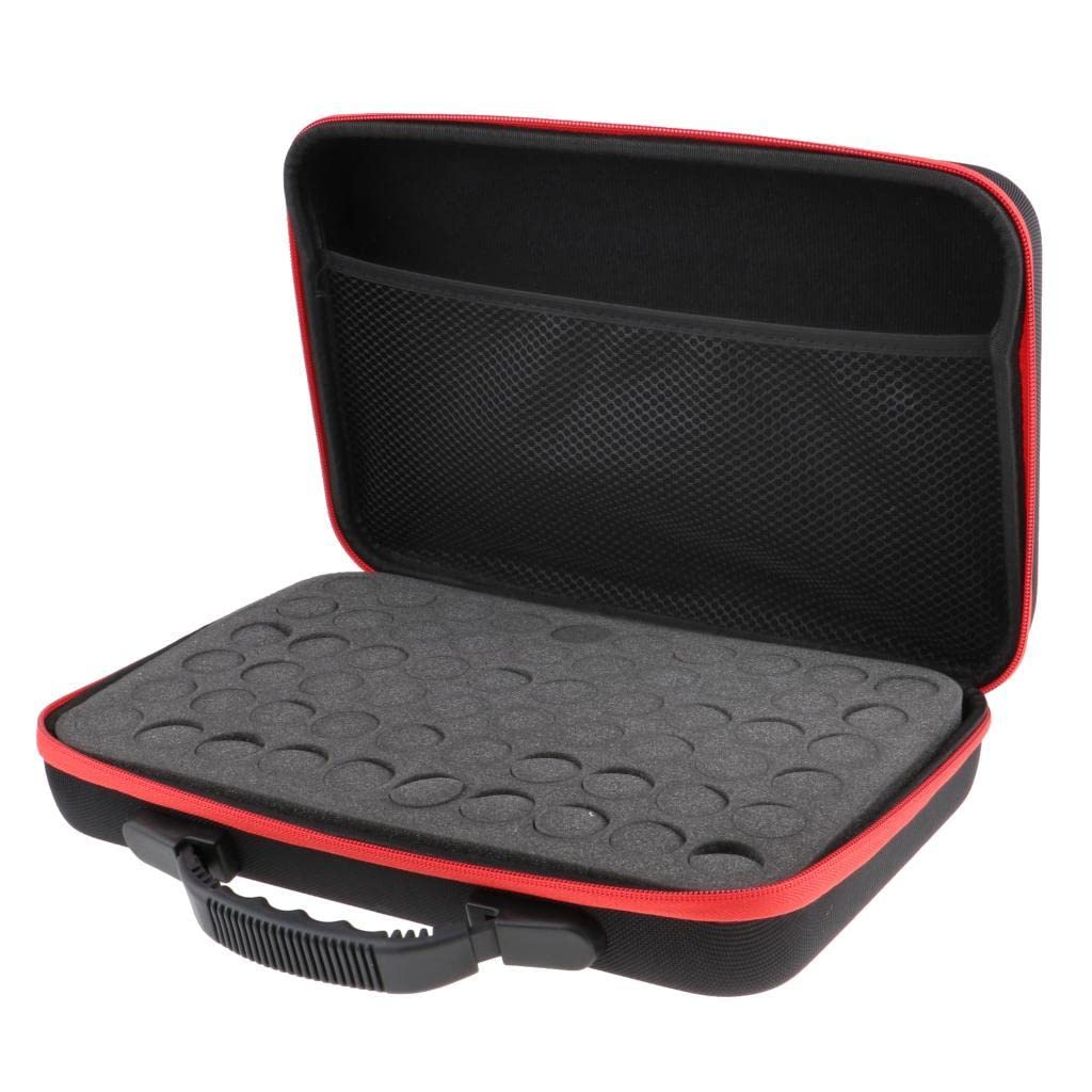 DYNWAVE 60 Bottles Essential Oil Travel Case - EVA Storage Organizer Box for Aromatherapy Oils with Secure Zipper, Portable & Durable (Red) - Perfect for Travel, Home Use & Professional Therapists