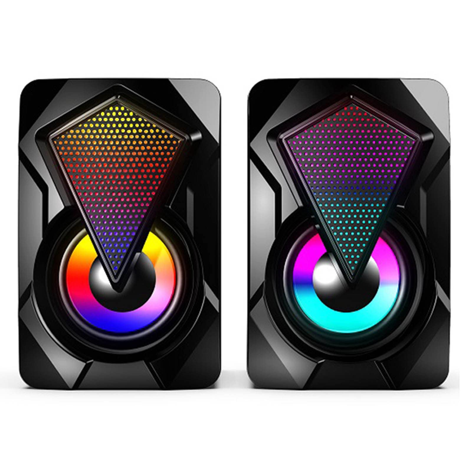 Premium Computer Speakers with Subwoofer - USB Powered PC Soundbar for Desktop/Laptop - RGB LED Lighting for Gaming & Home Theater System - Ideal for Music, Movies & Gaming Setup