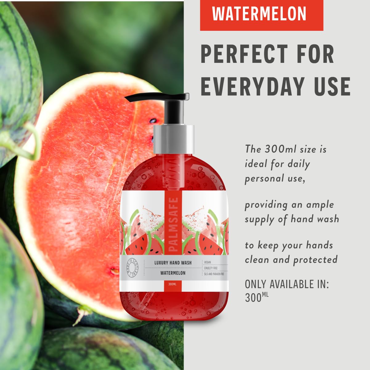 Premium Watermelon Scented Hand Soap - Refreshing & Moisturizing for Dry Skin - Perfect for Bathroom, Kitchen, and Office Use