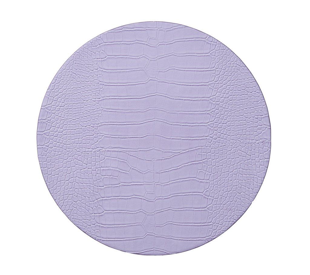 Lilac Crocodile Embossed Placemats Set of 4 - Waterproof & Heat-Resistant Dining Table Mats for Home Kitchen, Party, and Outdoor Picnic Use