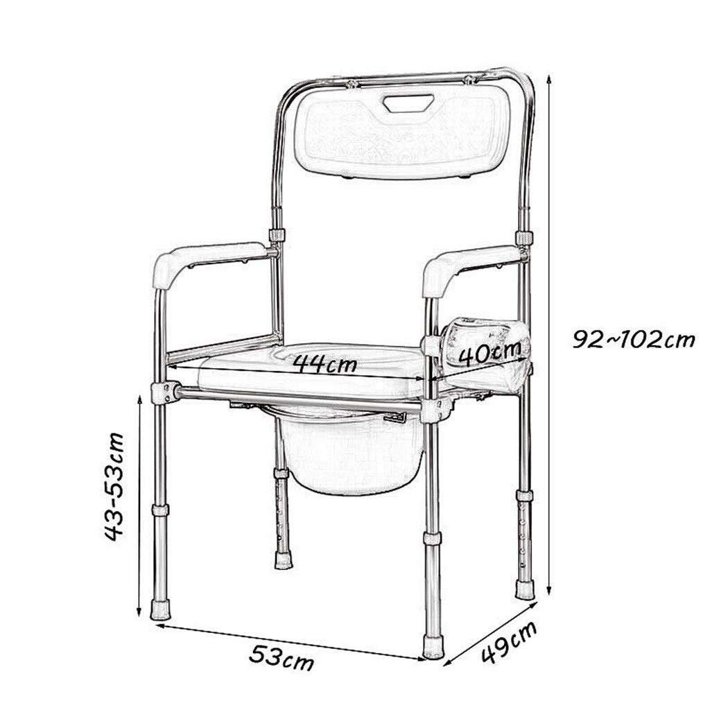 Adjustable Rolling Shower Chair for Elderly - Mobile Wheelchair with Padded Toilet Seat, Bedside Commode & Bathroom Transport - Supports Up to 180kg/400lbs - Ideal for Seniors, Disabled & Post-Surgery Recovery (Home & Healthcare Use)