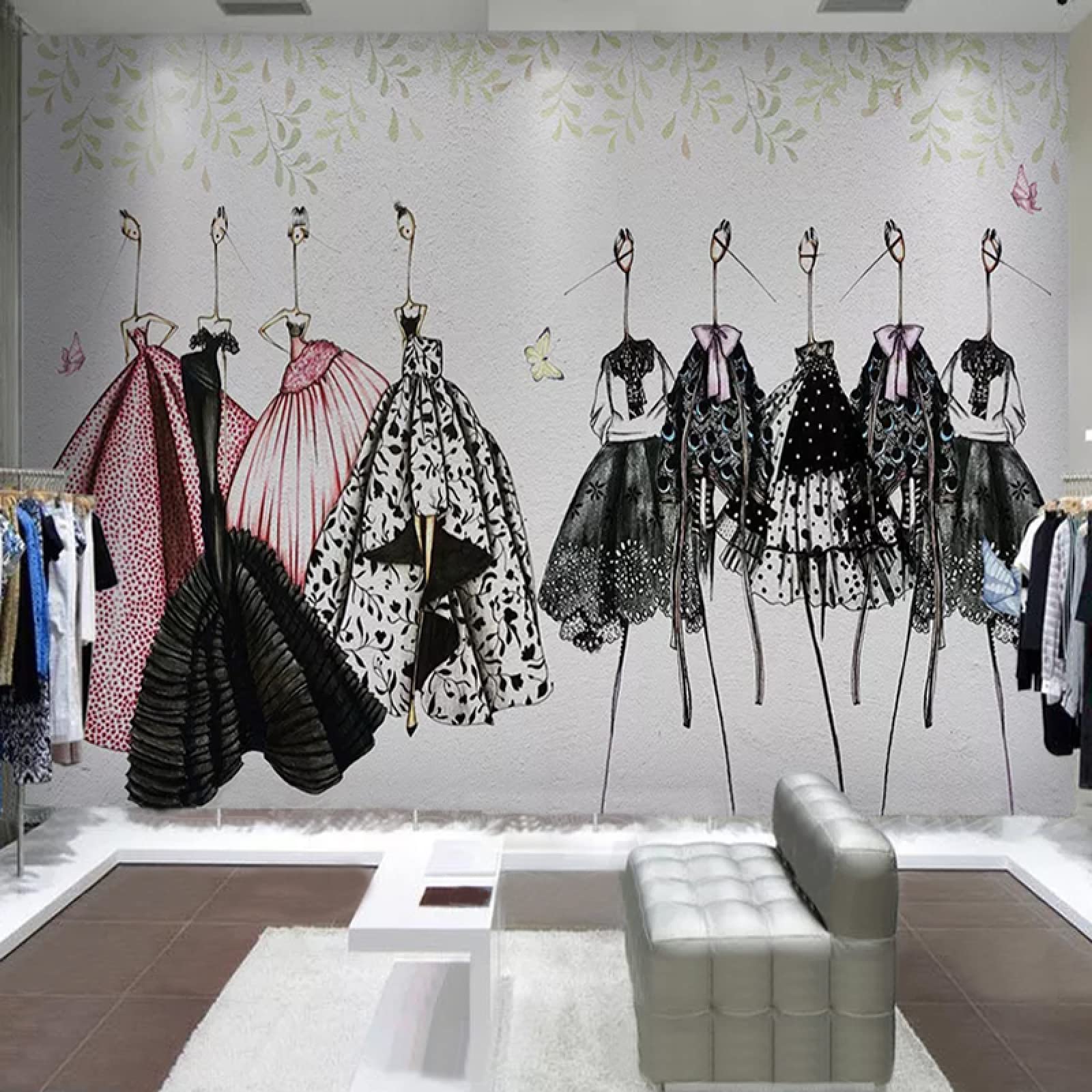 Custom 3D Photo Wallpaper - Hand Painted Abstract Fashion Skirt Art Mural for Clothing Stores & Shopping Malls (137.8x100 inches) - Perfect for Boutique Backgrounds, Retail Displays & Fashion Showroom Decor