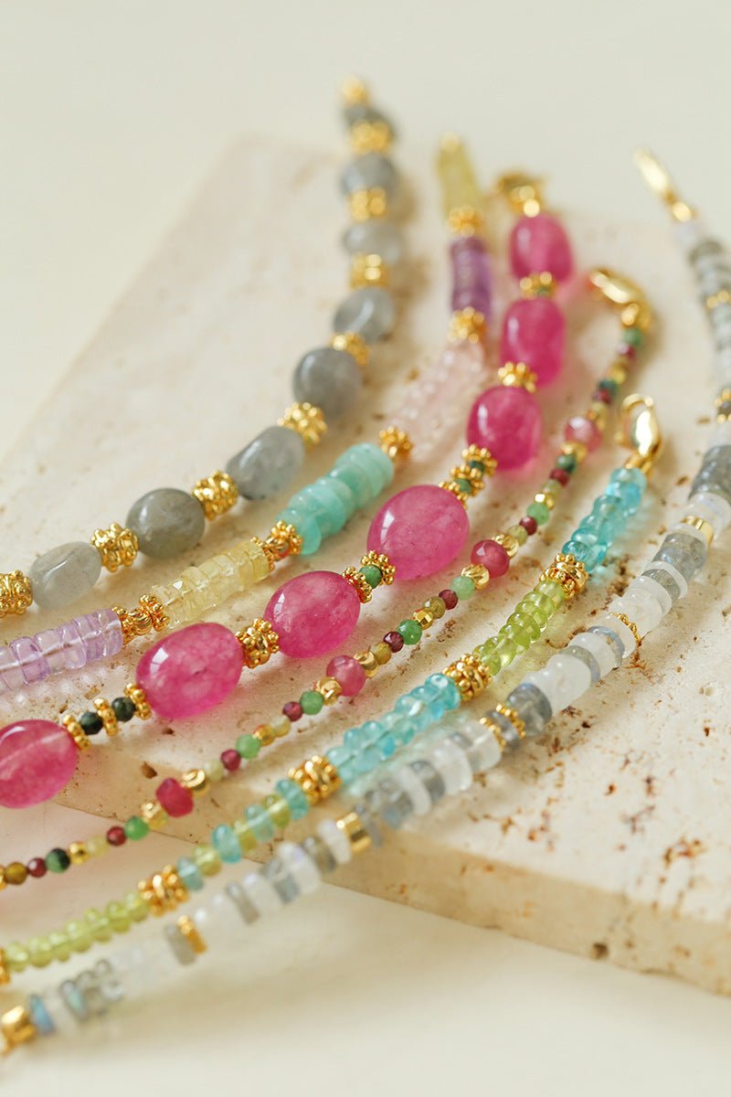 Joy Beads Tourmaline Bead Bracelet for Women - Natural Healing Stone Jewelry for Stress Relief & Positive Energy - Perfect for Yoga, Meditation & Everyday Wear