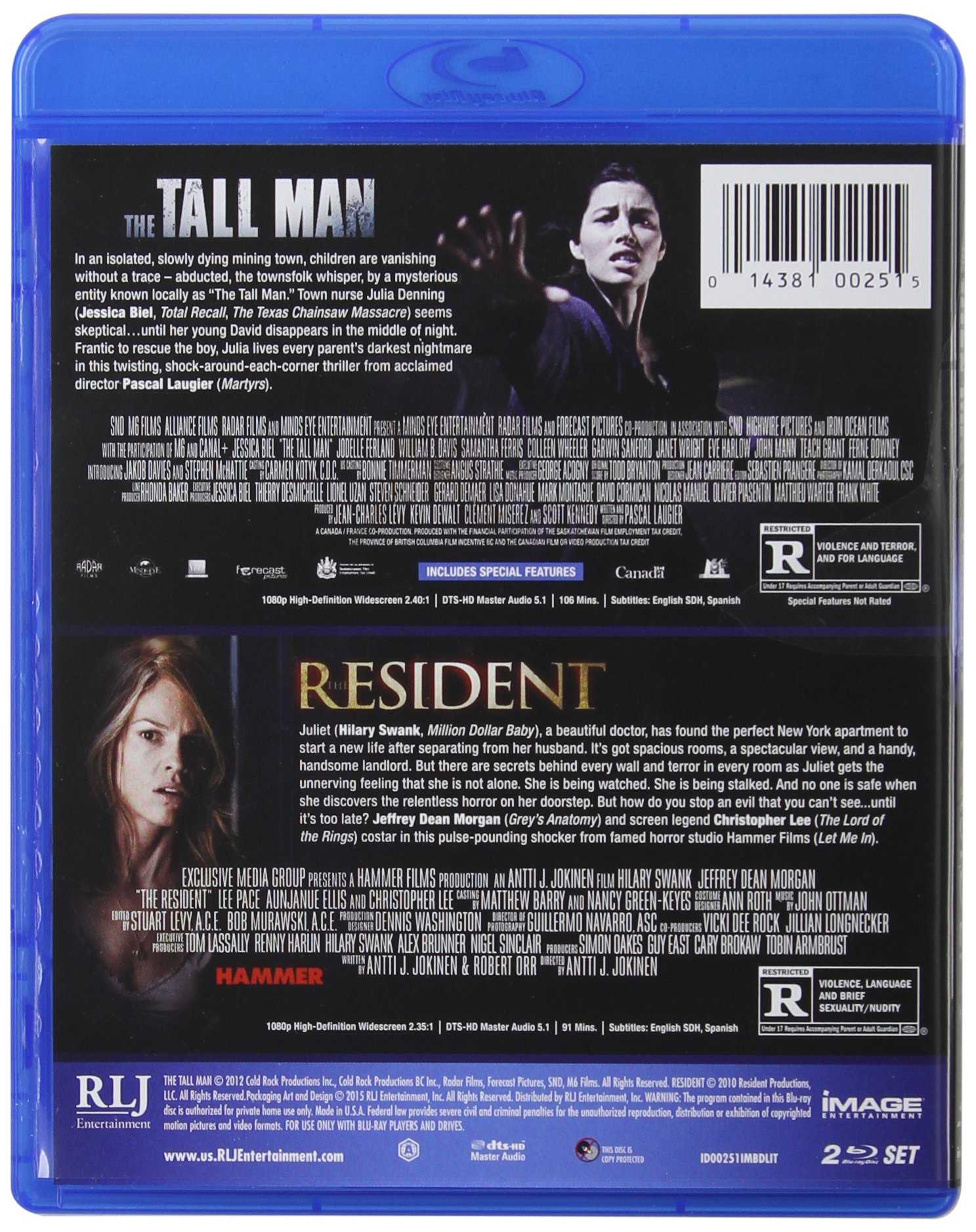 Tall Man & Resident Double Feature DVD - Horror Movie Collection for Halloween Nights & Scary Movie Marathons