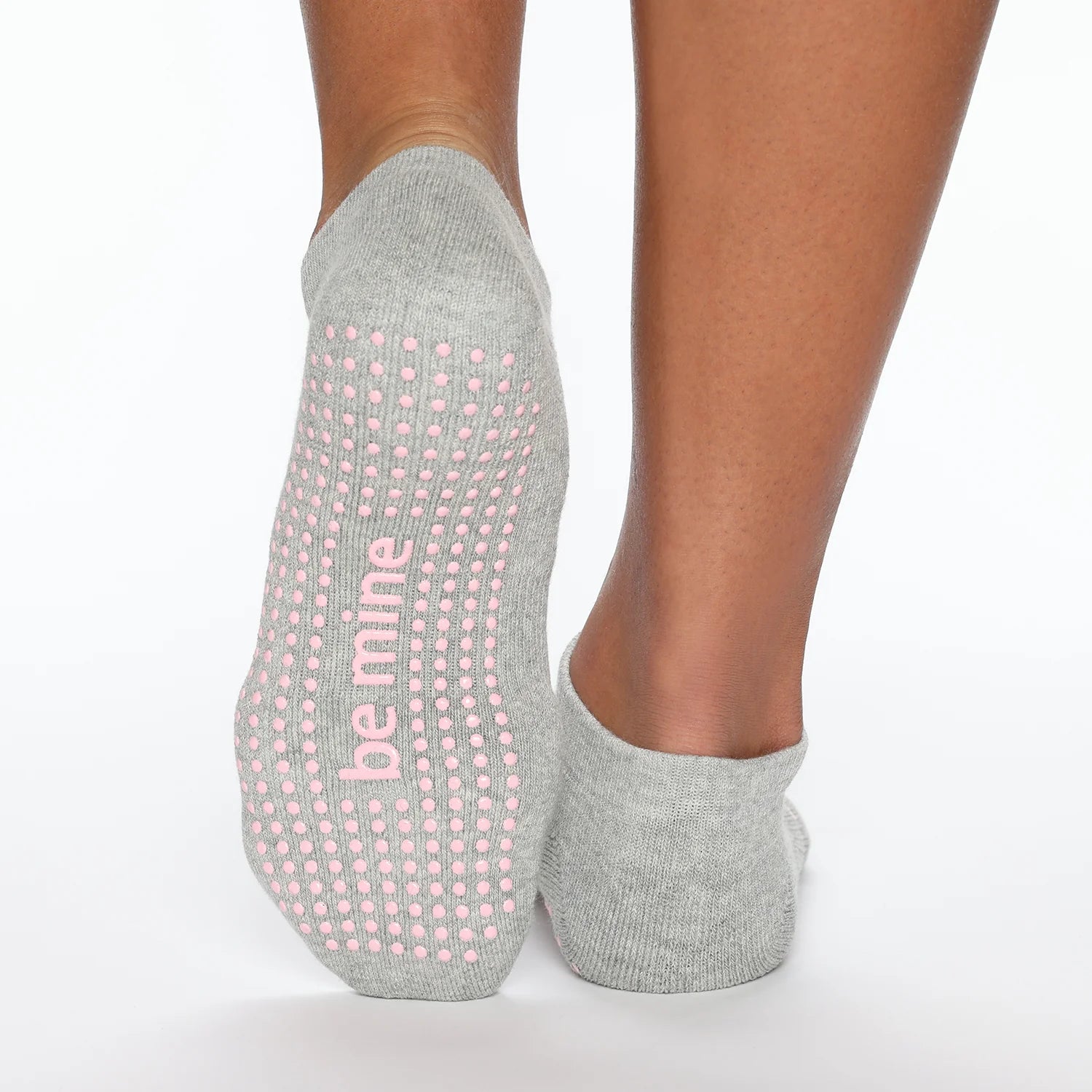 Sticky Be Socks Women's Be Mine Non-Slip Grip Socks - Grey | Cozy & Secure for Yoga, Pilates, Home & Workout