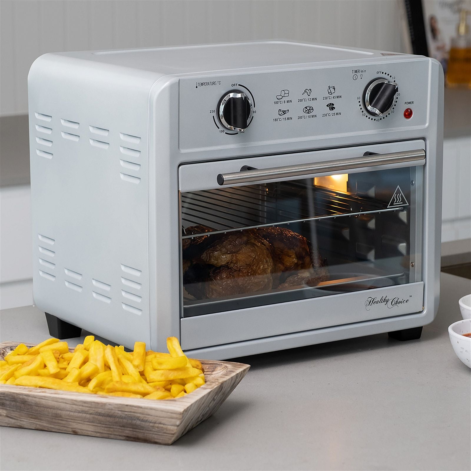 23L Air Fryer Oven with 3 Accessories - Large Capacity Digital Air Fryer for Healthy Cooking - Perfect for Roasting, Baking, and Frying for Family Meals