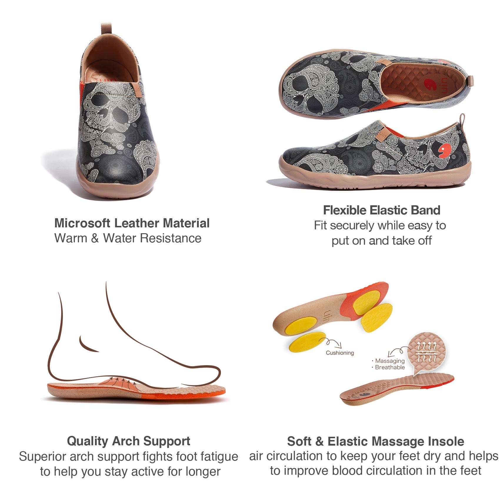 UIN Men's Slip-On Walking Shoes - Lightweight Travel Loafers with Microfiber Upper - Comfortable Casual Sneakers for Walking, Travel & Everyday Wear