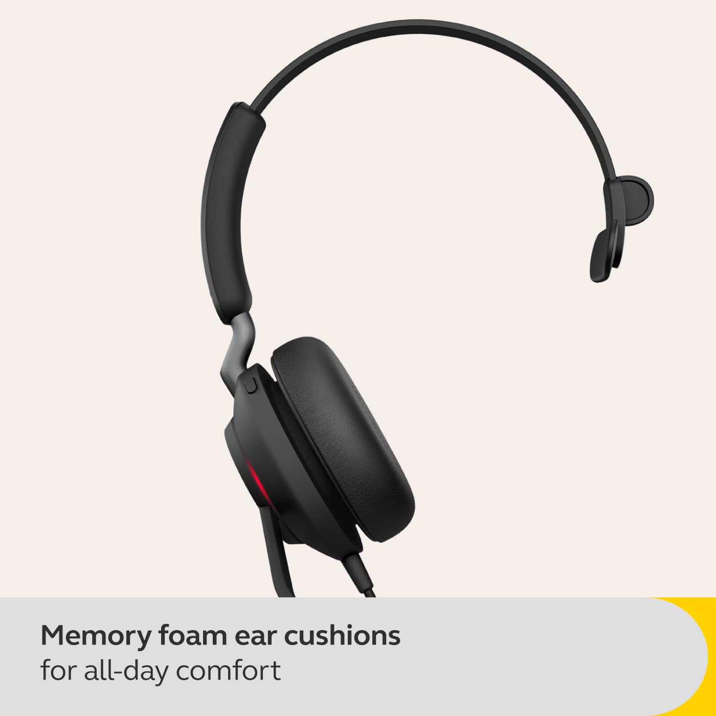 Jabra Evolve2 40 SE Wired Noise-Cancelling Mono Headset with 3-Microphone Call Technology & USB-A Cable - MS Teams Certified, Compatible with Zoom, Slack & All Major Platforms - Black - Perfect for Remote Work, Call Centers & Office Professionals