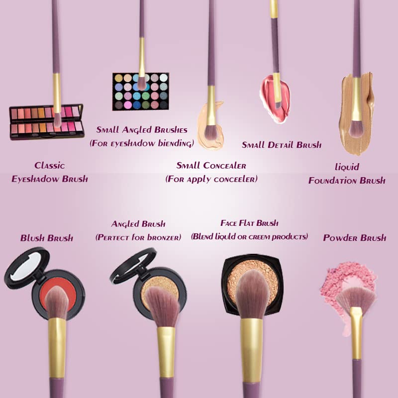MAPPERZ Premium 9-Piece Synthetic Kabuki Makeup Brush Set for Foundation, Blush, Concealer, Contour & Eyeshadow - Includes Travel Case | Perfect for Professional Makeup Artists & Home Beauty Routines