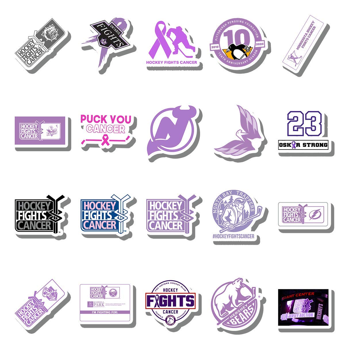 20 PCS Hockey Aesthetic Vinyl Stickers - Colorful Waterproof Decals for Water Bottles, Laptops, Scrapbooking, Luggage, Skateboards - Perfect for Sports Fans, DIY Crafts & Gift Giving