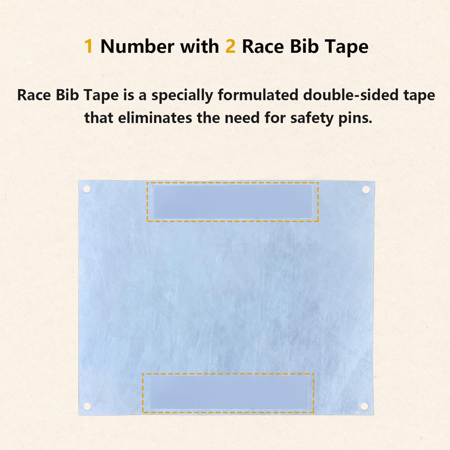 Tyvek Race Bibs - Durable Running Numbers with Bib Tape (No Pins Needed) for Marathon, Track & Field, Tryouts, Sports Events | Ideal for Runners, Athletes & Competitions