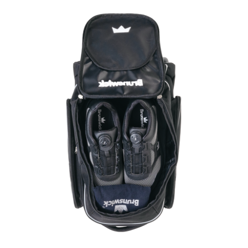 Brunswick Charger 2 Ball Roller Bowling Bag - Black | Durable Bowling Equipment for League & Tournament Play | Perfect for Traveling Bowlers with Wheels & Comfortable Handle