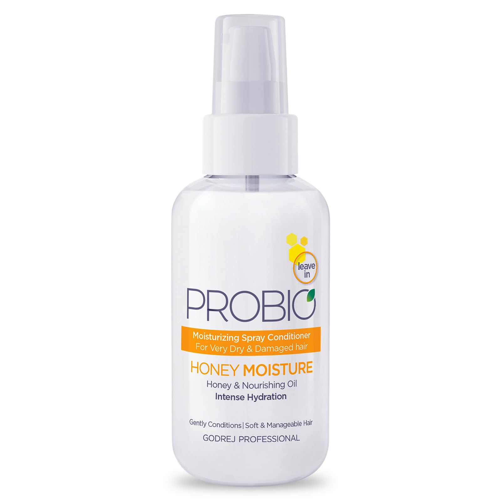 Godrej Professional Probio Honey Moisture Spray Conditioner 100ml - Hydrating Treatment for Dry & Damaged Hair with Honey & Nourishing Oils | Perfect for Daily Hair Care & Salon-Quality Results at Home