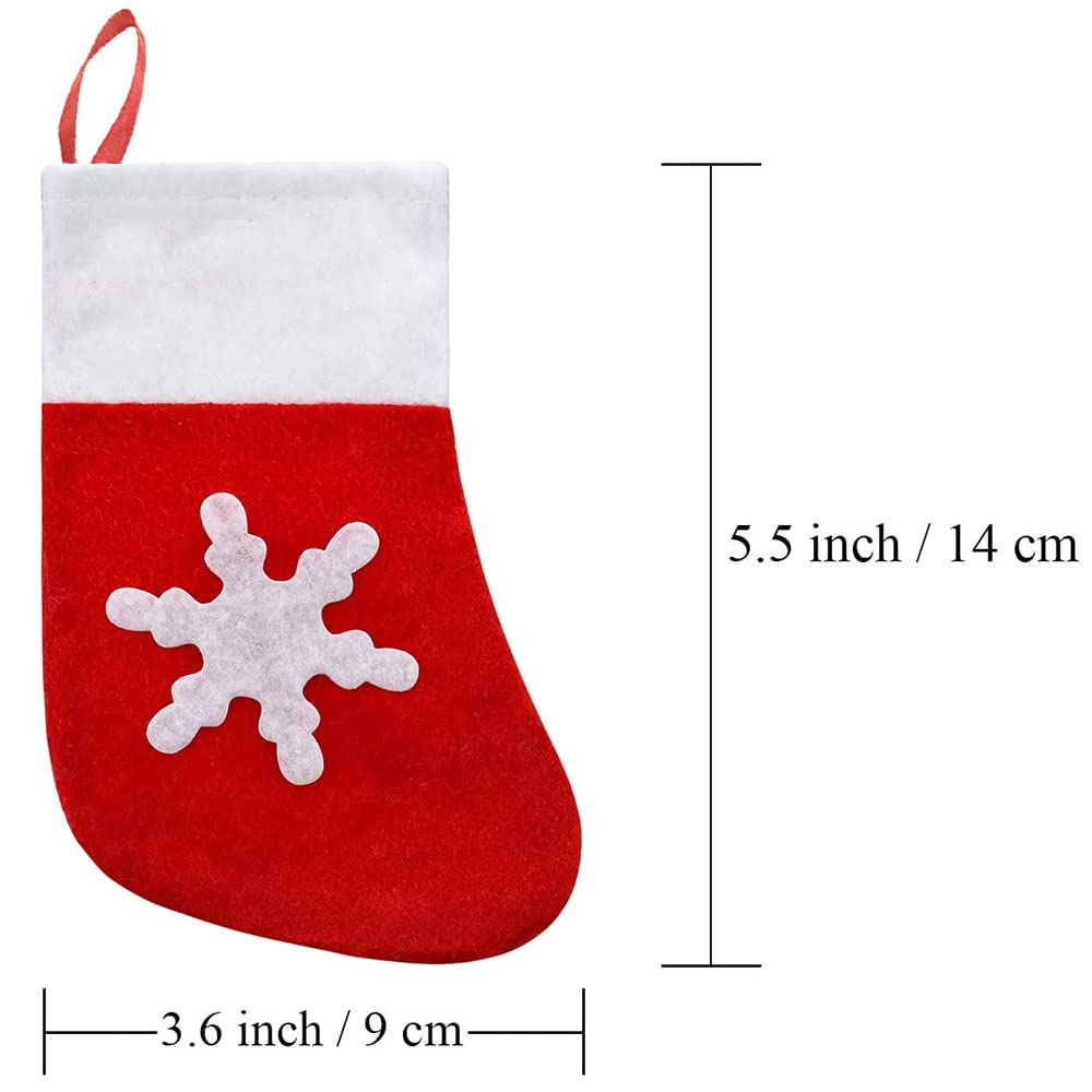 12-Piece Mini Christmas Stocking Silverware Holders - Festive Holiday Tableware for Xmas Tree, Home & Dinner Decor - Perfect for Gift Bags, Treats & Holiday Party Decorations