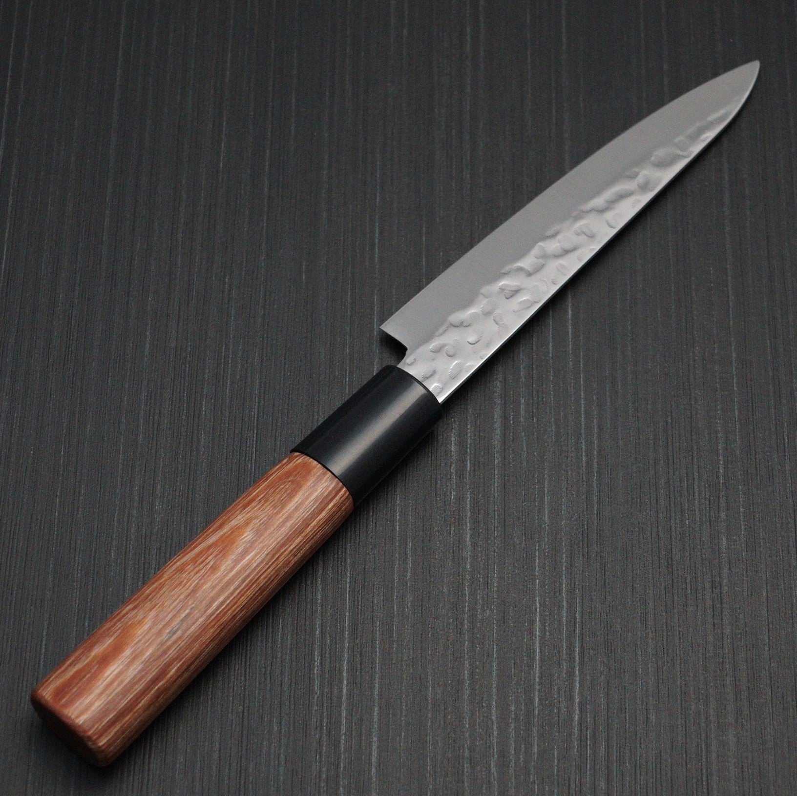 Kanetsune Seki Hammered Finish DSR 1K6 Petty Utility Knife 120mm - Japanese Stainless Steel Kitchen Knife for Slicing, Peeling & Precision Cutting - Perfect for Chefs, Home Cooks & Culinary Enthusiasts