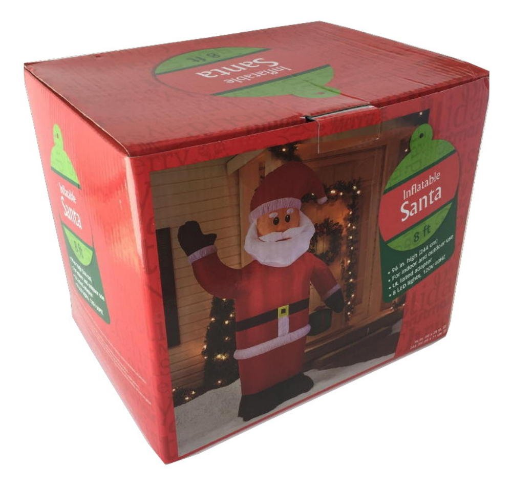 8 Ft Inflatable Santa with LED Lights - Outdoor Christmas Decoration for Yard, Garden, and Holiday Party Decor
