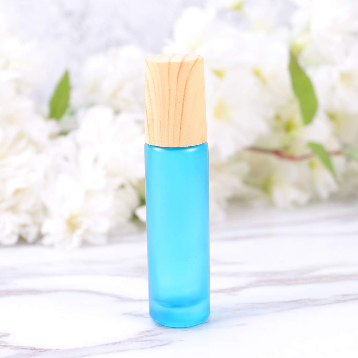 HEALLILY 5-Piece Small Essential Oil Bottles Set - 5ml Glass Vials with Wooden Lids for Perfume, Aromatherapy, DIY Blends - Perfect for Travel, Gifts & Home Fragrance