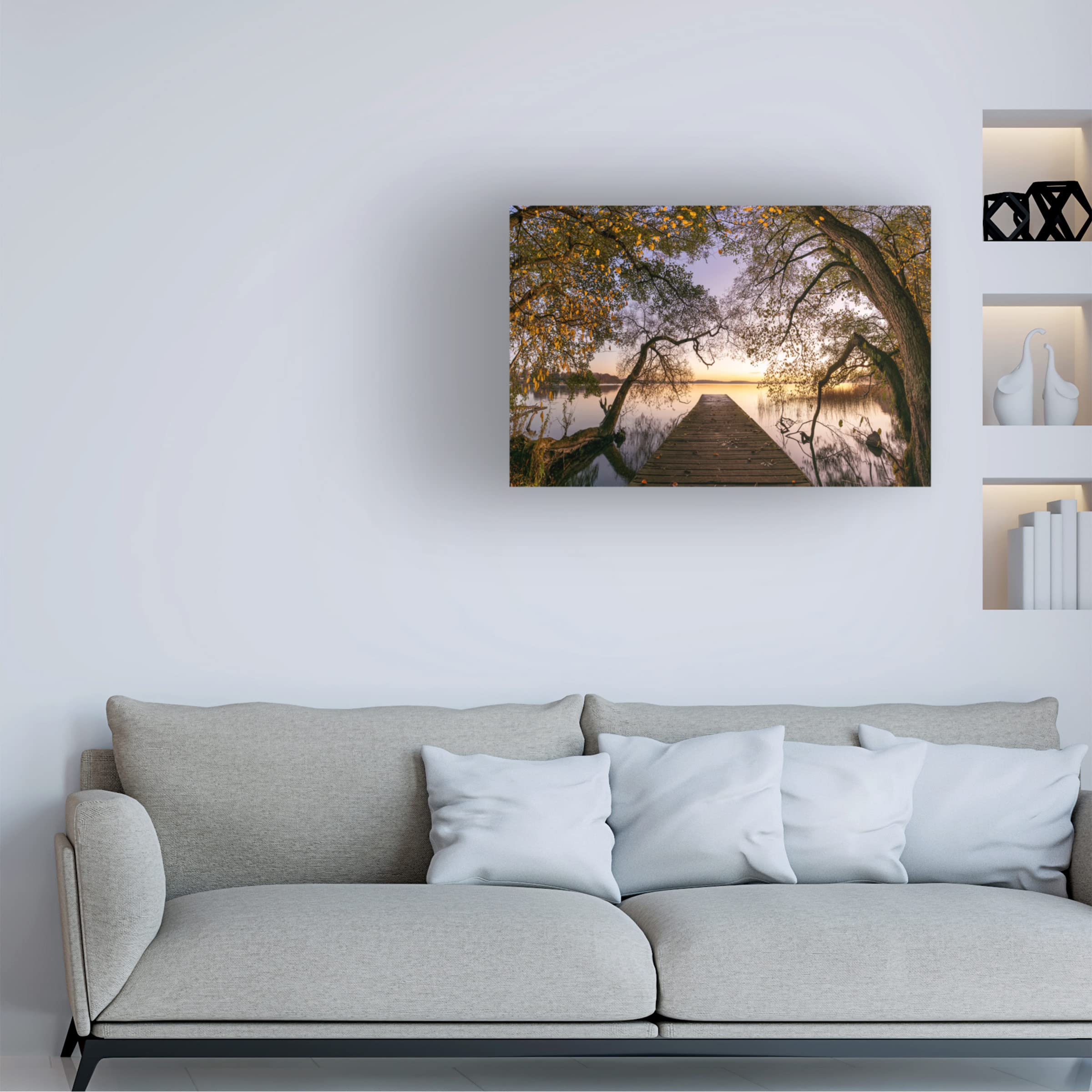 Trademark Fine Art 'Autumn 2' Canvas Wall Art by Keller - Fall Landscape Painting for Living Room, Bedroom & Office Decor