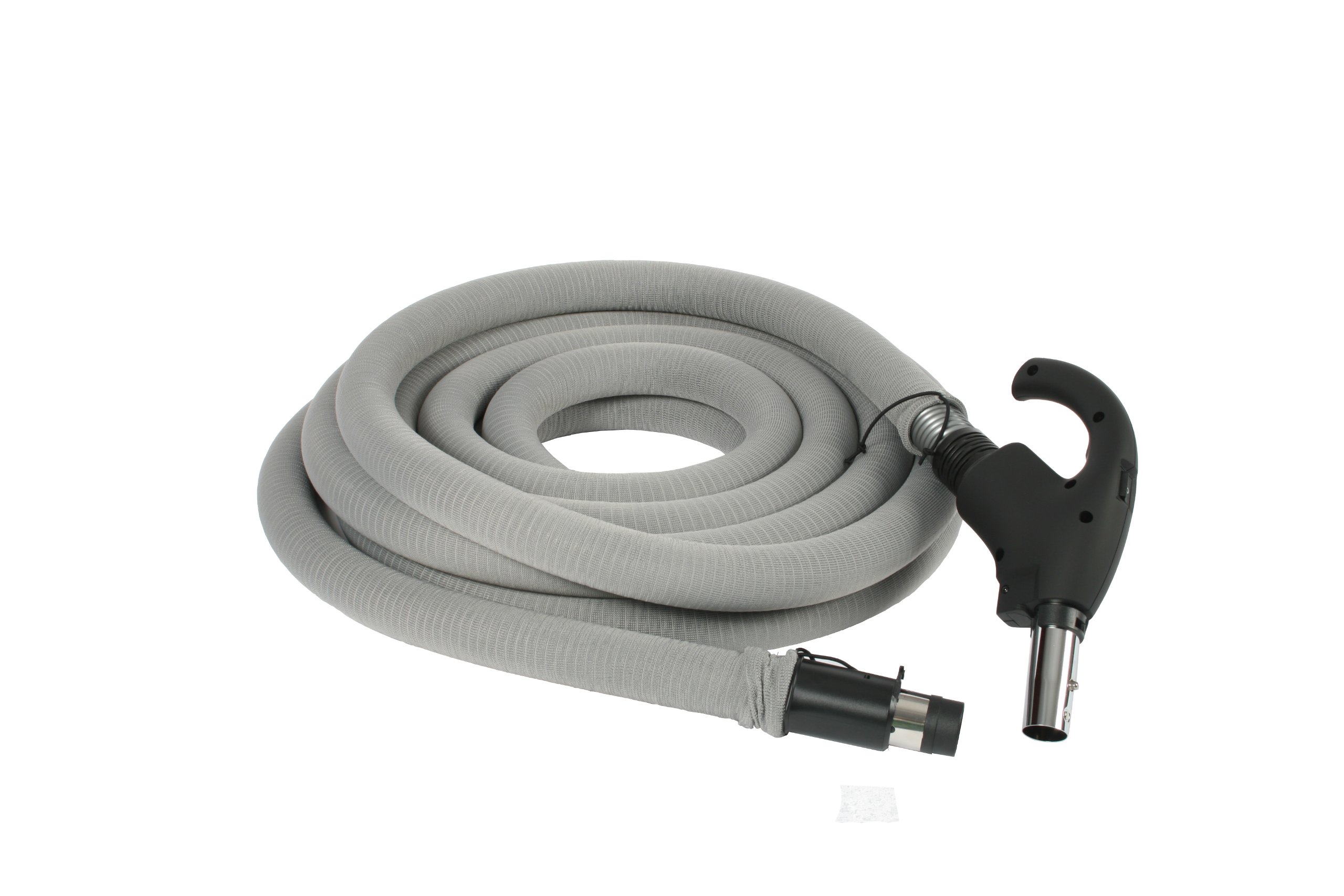 Cen-Tec Systems 99713 35ft Universal Low Voltage Central Vacuum Hose with Hose Sock & Button Lock Stub Tube - Ideal for Home Cleaning, Car Detailing & Workshop Use