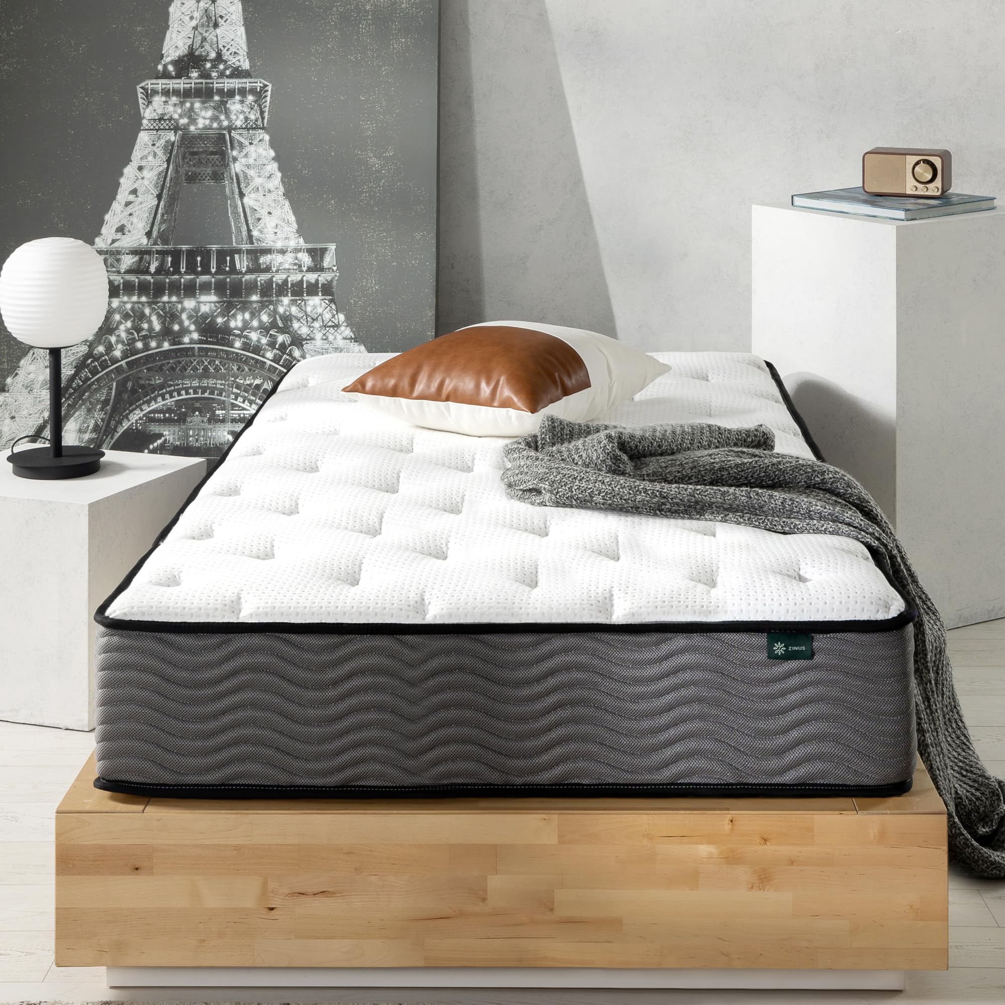 ZINUS 10 Inch True Support Hybrid Mattress - Twin Size Fiberglass-Free Medium Firm Bed with Motion Isolation | CertiPUR-US Certified Foams & Fabric | Box Mattress for Guest Room, Kids Bedroom or College Dorm