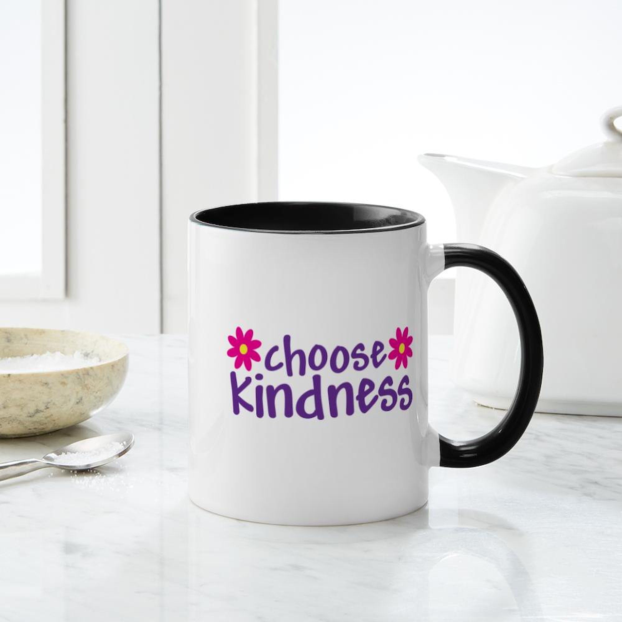 Choose Kindness Ceramic Coffee Mug 11 oz (325 ml) - Inspirational Gift for Teachers, Friends & Coworkers - Perfect for Office, Home & Daily Motivation