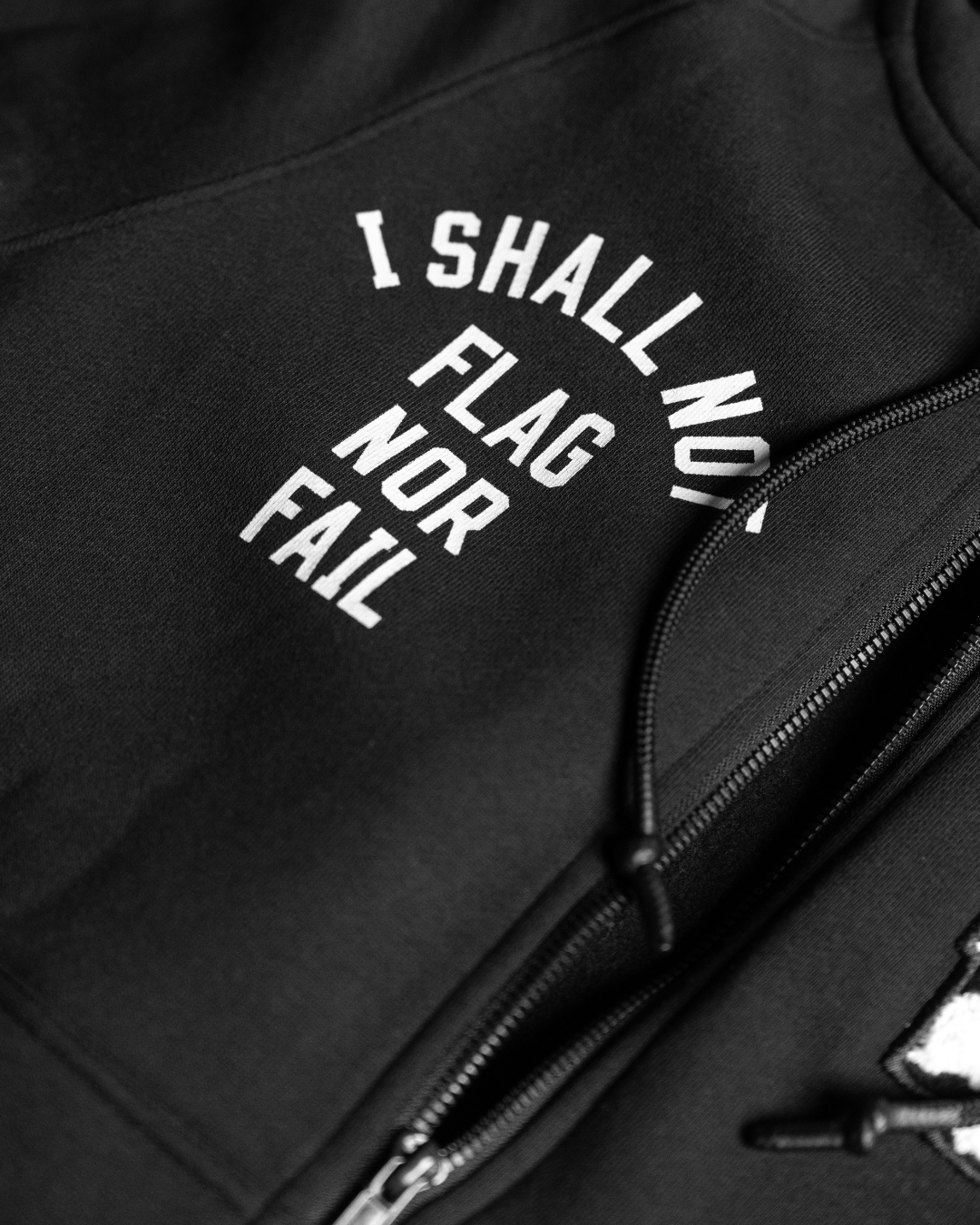Varsity Patch Zip Up Hoodie - Black | Stylish & Comfortable Pullover for Men & Women | Perfect for Casual Wear, Street Fashion & College Outfits