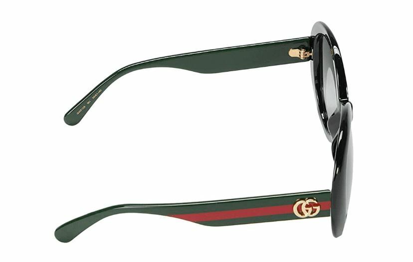 Gucci GG 0712S 001 Black Green/Gray Gradient Round Women's Sunglasses - Luxury Fashion Sunglasses for Women, UV Protection, Stylish Round Frame - Perfect for Outdoor Activities, Beach, Driving & Fashion Accessories