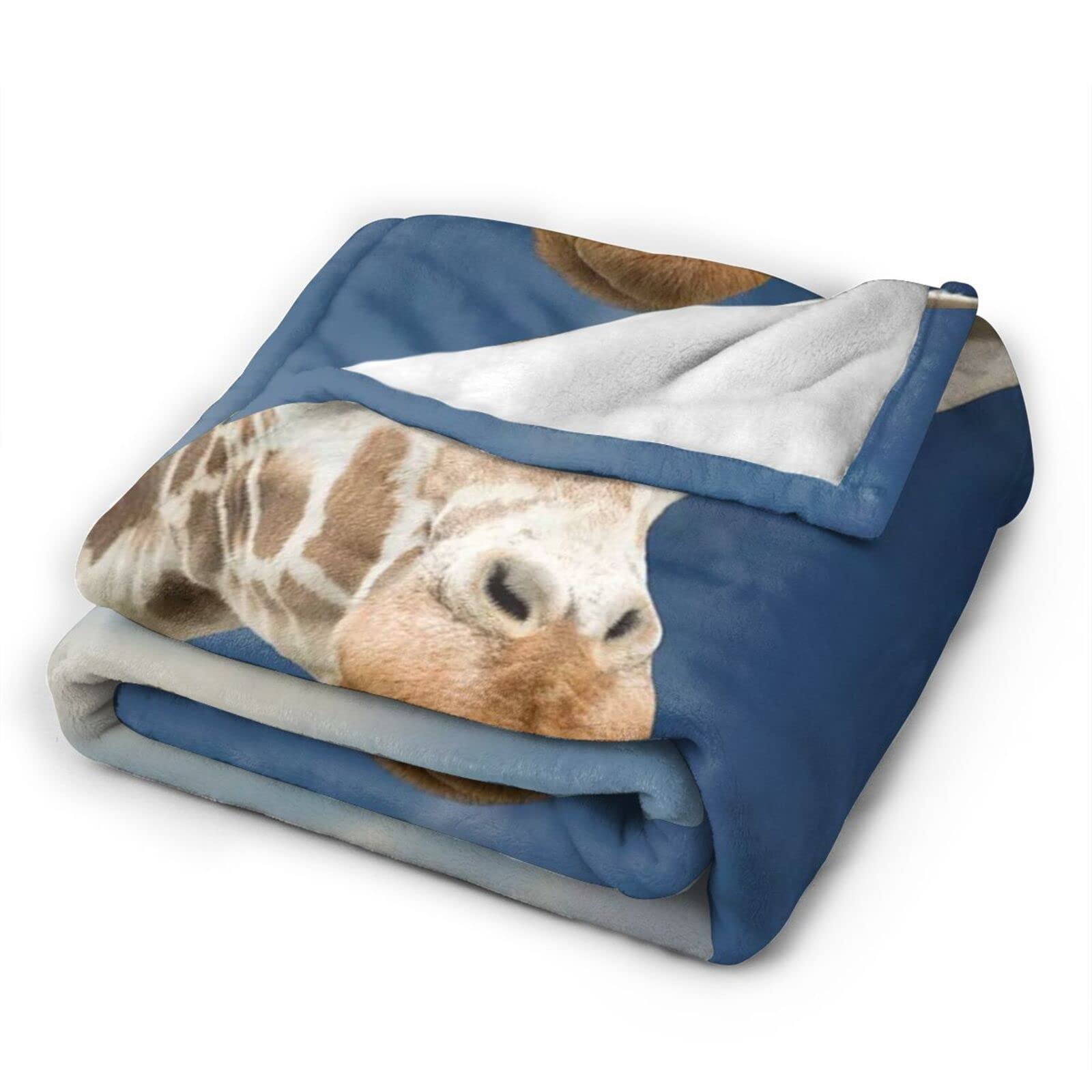 Soft Flannel Fleece Giraffe Throw Blanket 80x60 Inches - Cozy Animal Print Blanket for Couch, Bed & Air Conditioning Use - Cute Home Decor Gift