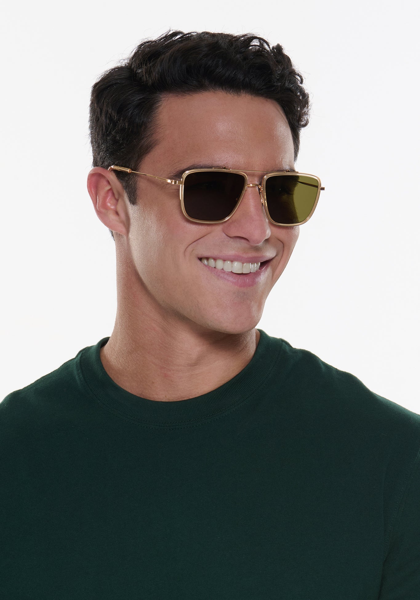 VAIL 18K Gold Plated Titanium Polarized Sunglasses with Haze Lens - Stylish UV Protection for Outdoor Sports & Driving