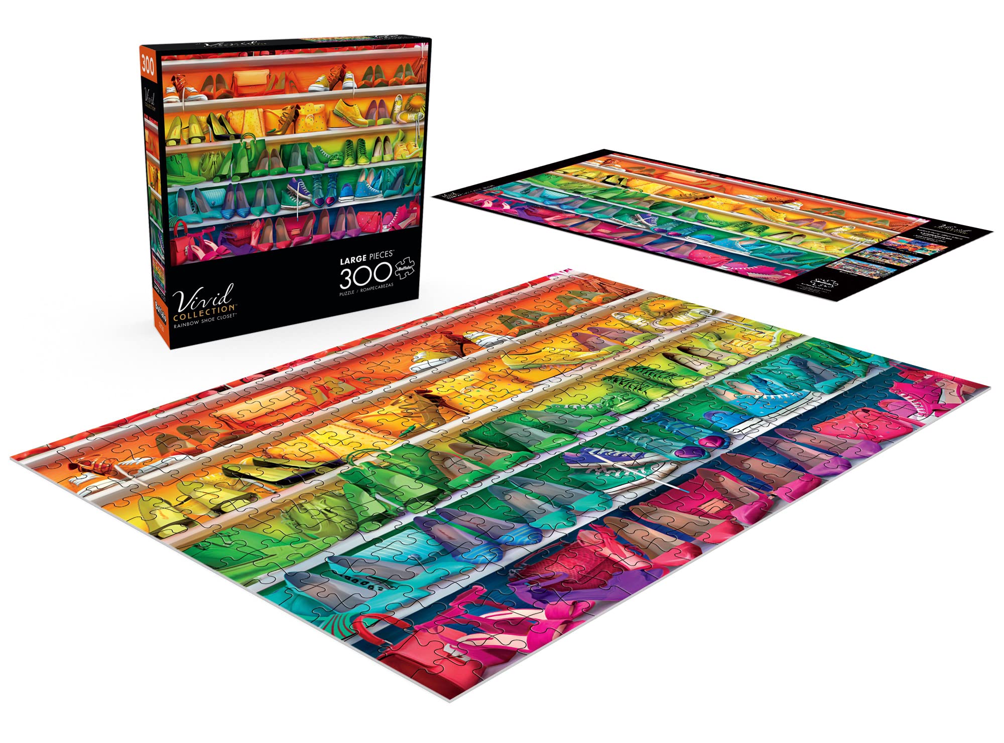 Buffalo Games Lena ArtBeat Studio Rainbow Shoe Closet 300 Piece Jigsaw Puzzle - Family Friendly Challenging Puzzle for Adults & Kids - Perfect for Game Nights, Birthday Gifts & Rainy Day Activities