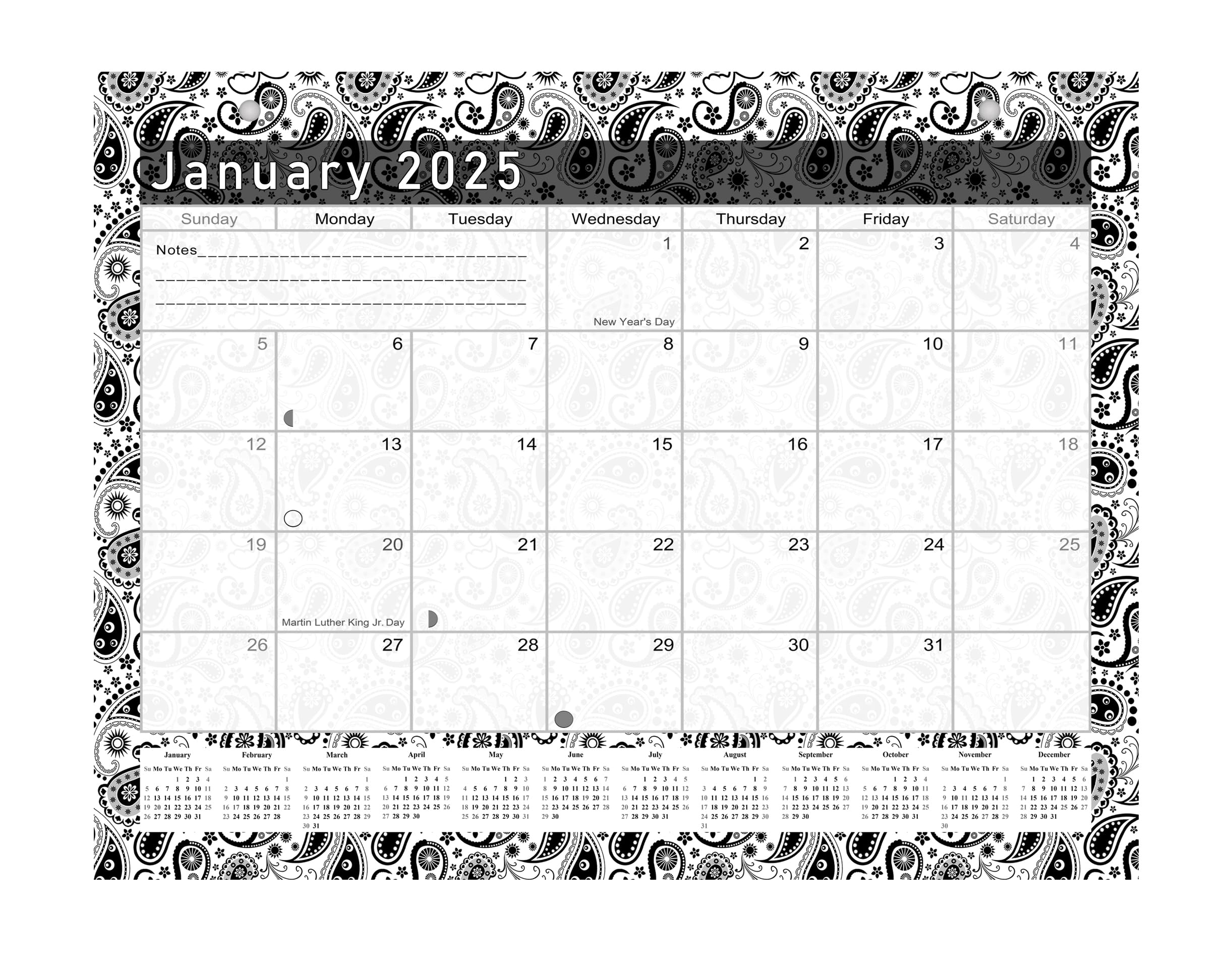 2025 Magnetic Desk Calendar - 12 Month Wall & Desktop Planner with Monthly Layout - Perfect for Office, Home, or School Organization (Edition #11)