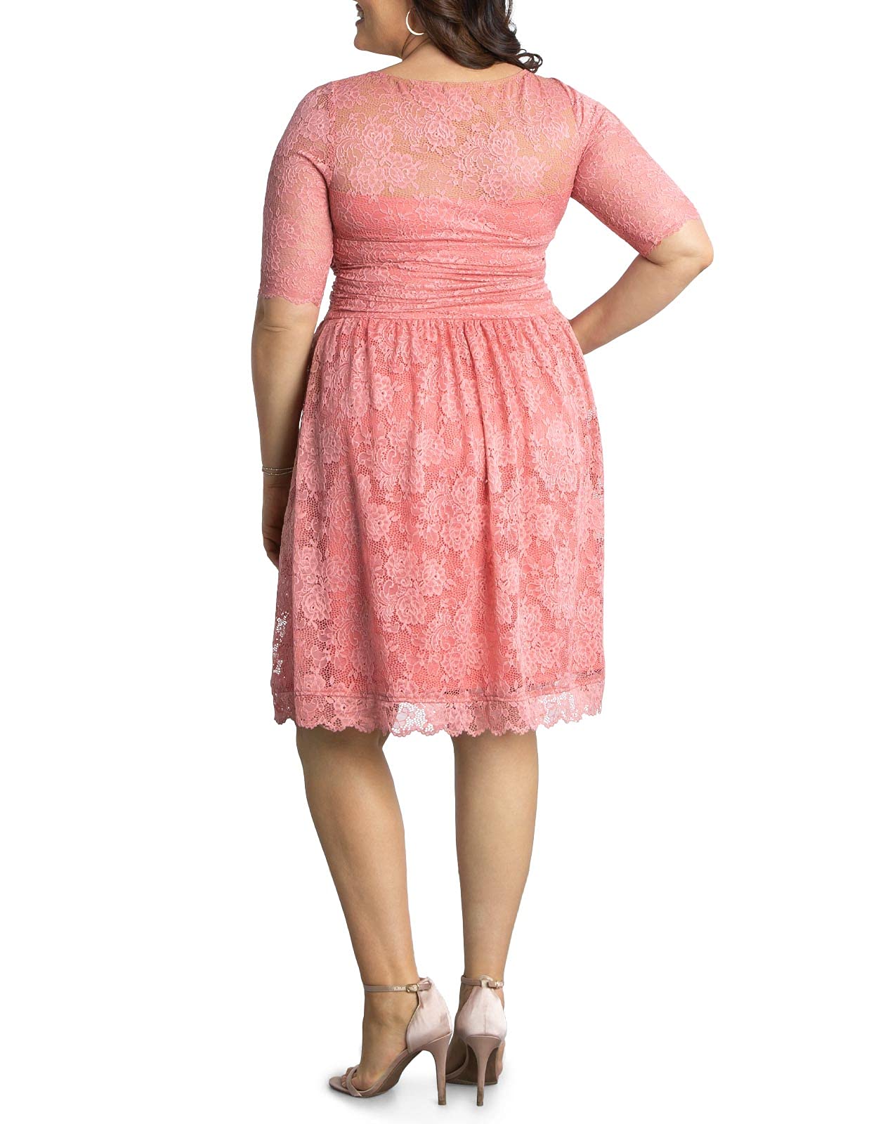Kiyonna Women's Plus Size Luna Lace Cocktail Dress - Elegant Formal Evening Gown for Weddings, Parties & Special Occasions