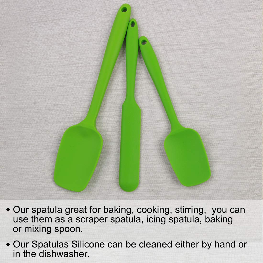 uxcell 3-Piece Heat Resistant Silicone Spatula Set - Non-Scratch Kitchen Turner & Non-Stick Spatula for Cooking, Baking, and Scraping - Perfect for Flipping Pancakes and Stirring Sauces