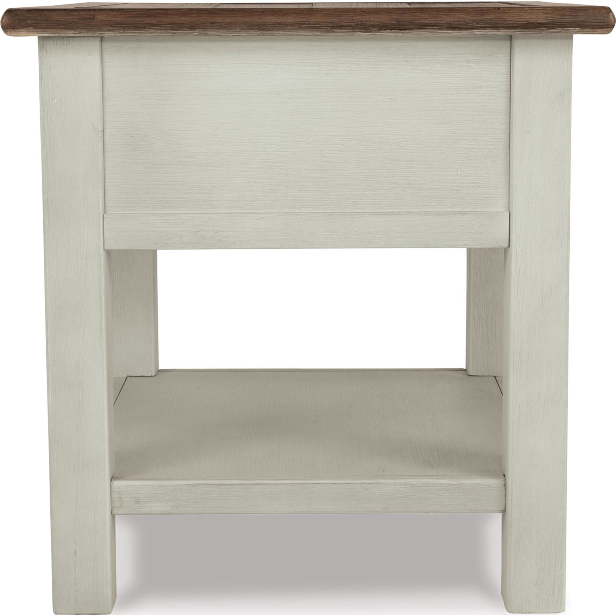 Bolanburg Chairside End Table - Two-Tone Finish for Living Room, Bedroom & Office - Stylish Side Table with Storage Shelf