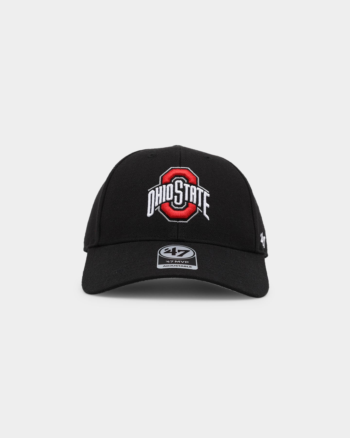 47 Brand Ohio State Buckeyes '47 MVP Adjustable Strapback Hat - Black | NCAA College Football Fan Gear for Men & Women | Perfect for Game Day, Tailgating and Sports Events