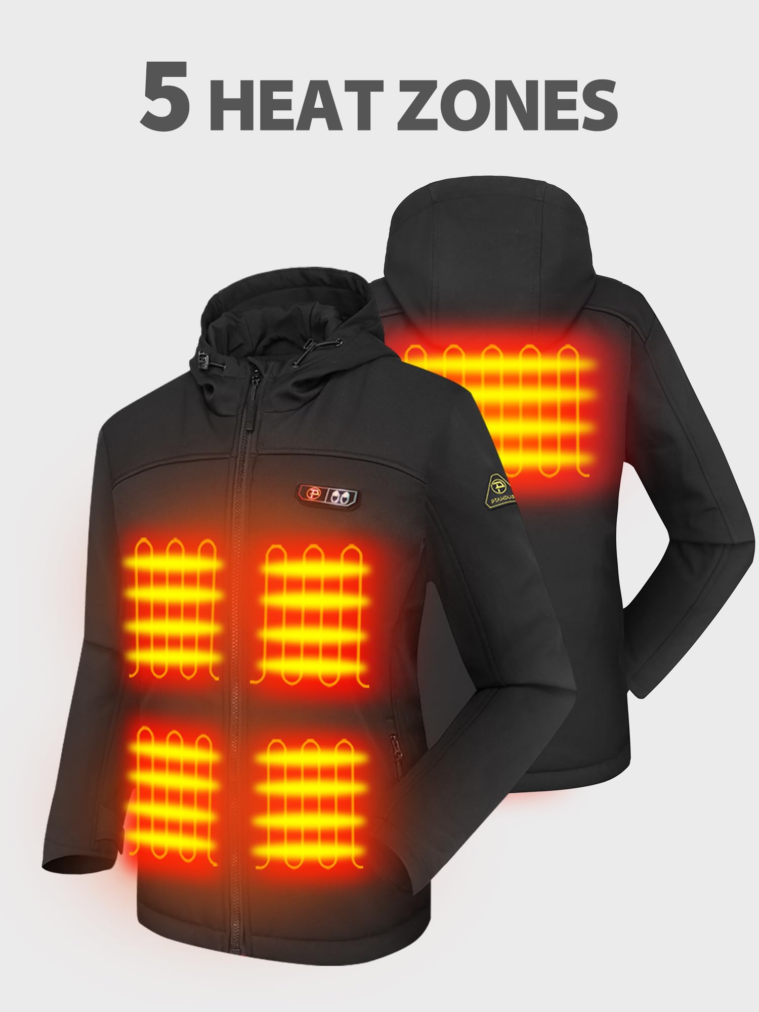 PTAHDUS Women's Heated Jacket - Soft Shell Winter Coat with Hand Warmer Pockets & 7.4V Battery Pack - Perfect for Outdoor Activities, Skiing, Hiking, and Cold Weather Commuting