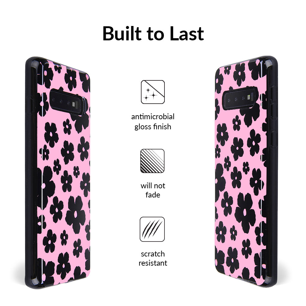Pink Le Fleur Samsung Phone Case - Floral Design Protective Cover for Samsung Galaxy [Model] - Perfect for Everyday Use, Travel & Gift Giving
