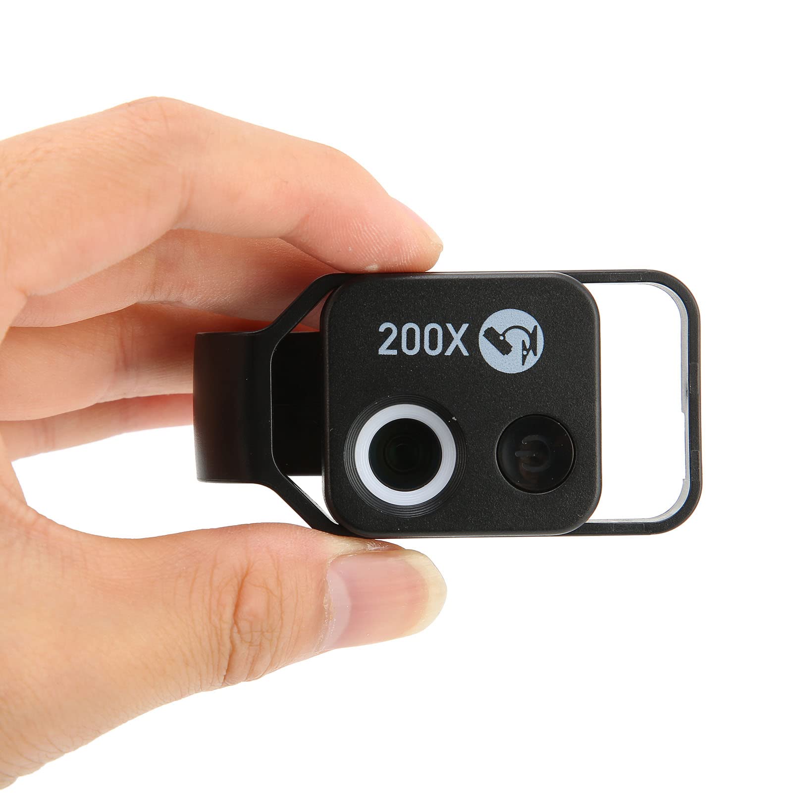 200X Universal Phone Microscope with CPL Lens & LED Light - Portable Pocket Microscope Camera with Phone Clip for Outdoor Exploration, Coin Collecting, Jewelry Inspection & Science Education