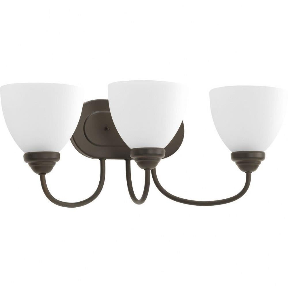 Progress Lighting P2919-20 3-Light Bathroom Vanity Light Fixture in Antique Bronze - Perfect for Modern Bathrooms & Powder Rooms