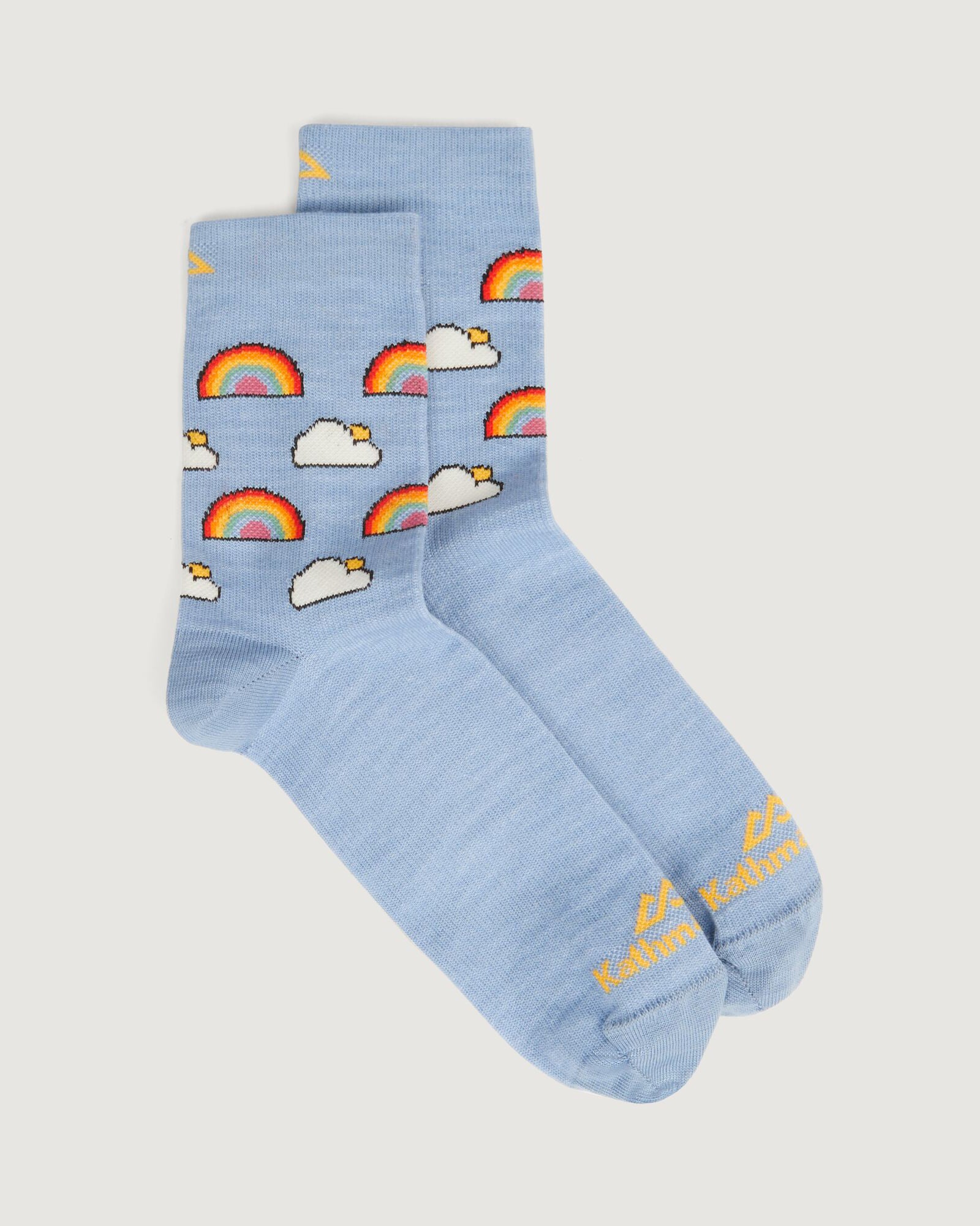 MerinoLINK Federate Socks - Ripple Rainbow Print Wool Socks for Men & Women - Comfortable Hiking, Running & Outdoor Activities